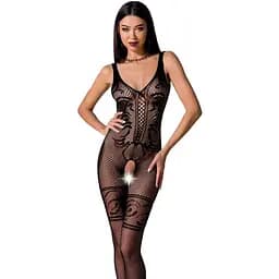 Бодістокінг Passion BS069 Black, комбінезон, імітація панчох і боді