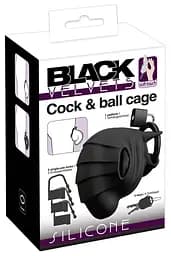 Чоловічий пояс вірності Black Velvets Cock Ball Cage 10 см чорний - мініатюра 2
