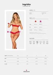 Комплект Obsessive Ingridia 2-pcs crotchless Set M/L - мініатюра 5