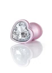 Анальна металева пробка Plug - Jewellery Pearl Pink Heart PLUG - Clear S Boss Series 64-00139 100340 - мініатюра 4