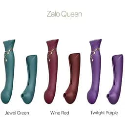 Смарт-вібратор 3 в 1 Zalo Queen Twilight Purple пульсуюча перлина та вакуум кристал Swarovski - мініатюра 9