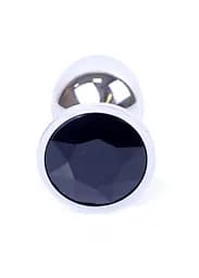 Металева анальна пробка з кристалом Boss Jewellery 7 см (чорний) - мініатюра 2