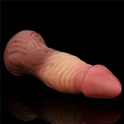 Фалоімітатор Dual-Layered Silicone Nature Cock 7.0'' 18 см коричневий - мініатюра 6