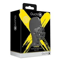Маска-намордник з кляпом - Ouch! Xtreme Muzzle with Removable Ball Gag - мініатюра 10