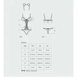 Еротичний костюм гепарду Obsessive Gepardina 3 pcs costume чорний S/M - мініатюра 7