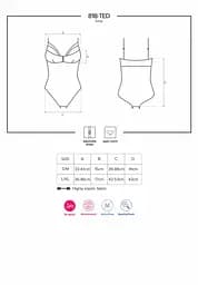 Мереживне боді з доступом 818-TED-1 teddy чорне S/M - мініатюра 7