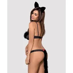 Еротичний костюм гепарду Obsessive Gepardina 3 pcs costume чорний S/M - мініатюра 2