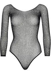 Боді Leg Avenue Crystallized fishnet bodysuit Black One Size - мініатюра 5