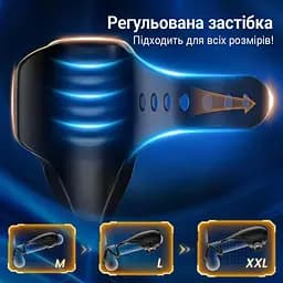 Вібруюча Smart насадка на член з ерекційними кільцями чорна, еластичний вібромасажер 2-в-1 з 9 режимами та магнітною USB-зарядкою - мініатюра 2