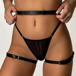 Пояс жіноча портупея Наручники гартери на стегна БДСМ бондаж жіночі портупеї інтимні товари