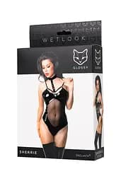 Боді Glossy Wetlook Sherrie L (чорний) - мініатюра 10