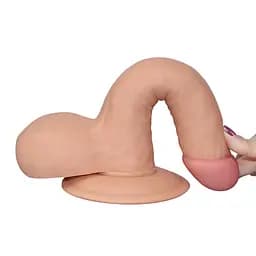 Реалістичний фалоімітатор The Ultra Soft Dude 7.5" 18 см тілесний - мініатюра 6