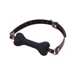 Чорний кляп "Кістка" в рот для BDSM і рольових ігор - Садо-мазо