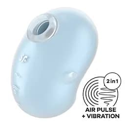 Вакуумний кліторальний стимулятор з вібрацією Satisfyer Cutie Ghost Blue Satisfyer SX0572 99365 - мініатюра 2