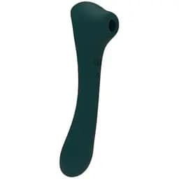 Вібратор та вакуумний кліторальний стимулятор 2 в 1 Alive Quiver Teal