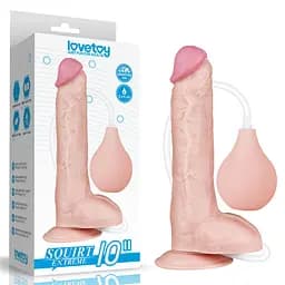 Великий фалоімітатор LoveToy Squirt Extreme що кінчає 25.4 см тілесний - мініатюра 2