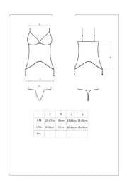 Корсет і стрінги Obsessive Contica L/XL чорний - мініатюра 7