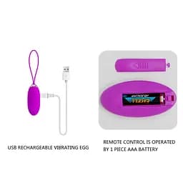 Віброяйце Pretty Love Joannna Vibrating Egg Purple - мініатюра 7