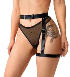 Гартер на ногу Art of Sex - Petra, натуральная кожа, размер XS-2XL, цвет черный Art of Sex SO7370 96206