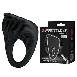 Ерекційне кільце Pretty Love Thimble Vibrating Cock Ring 6 см чорний - мініатюра 8
