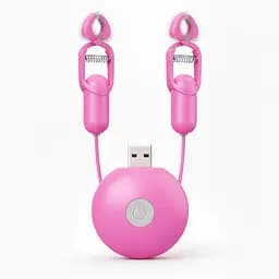 Виброзажимы для сосков GALAKUin 10 режимов вибрации силикон унисекс USB зарядка розовый