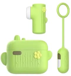 Вакуумный клиторальный стимулятор I’MCUM Secret AirPods Вибратор 2 в 1 в виде кейса для наушников Зеленый (7970379617679)