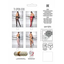 Еротичні колготки Tiopen 006 bianco (30 den) - Passion з вирізом імітація трусиків 1/2 - мініатюра 3