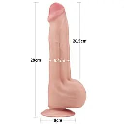 Фалоімітатор LoveToy Sliding-Skin Dual Layer Dong 29 см тілесний - мініатюра 18