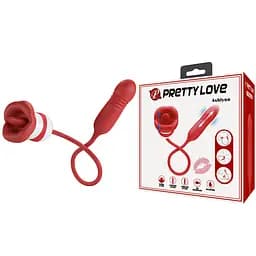 Вібростимулятор PRETTY LOVE Ashlynn, 5 функцій вібрації, 5 режимів поштовхів, 5 режимів лизання PRETTY LOVE BI-300075 100105
