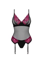Корсет Obsessive Rosenty XL/2XL чорний - мініатюра 5