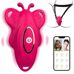 Силіконовий Smart вібратор-трусики LoveSpouse Panties безшумний з ремінцями 9 режимів Рожевий