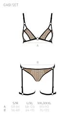 Еротичний комплект спідньої білизни Passion GABI Set S/M beige трусики з гартерами - мініатюра 7