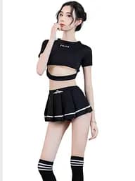 Еротичний рольовий костюм Поліцейської One Size (XS-S) костюм для рольових ігор чорний - мініатюра 6
