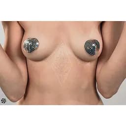 Наклейки з паєтками Lola games Boss Pasties Burlesque Rand 2 шт. сріблястий - мініатюра 3