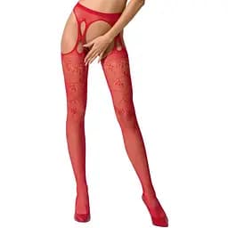 Колготки із відкритим доступом рослинний декор Passion S002 red S/M/L