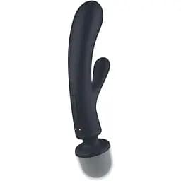 Вібратор Satisfyer Triple Lover для пар та соло три мотори силікон 10 програм сірий - мініатюра 5
