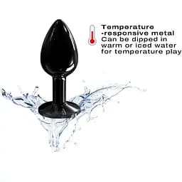 Металева анальна пробка з кристалом Dorcel Diamond Plug Black S - мініатюра 3