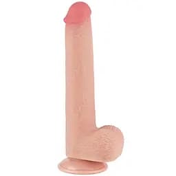 Фалоімітатор LoveToy Sliding-Skin Dual Layer Dong 22 см тілесний - мініатюра 2