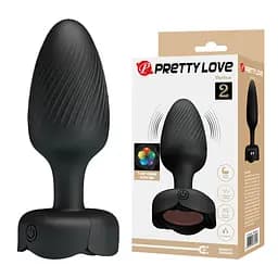 Анальна пробка з вібрацією та підсвічуванням Pretty Love Varian, чорна PRETTY LOVE BI-040182 103451