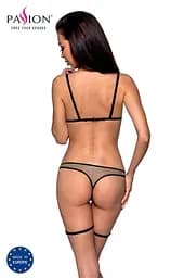Еротичний комплект спідньої білизни Passion GABI Set XXL/XXXL beige трусики з гартерами - мініатюра 2