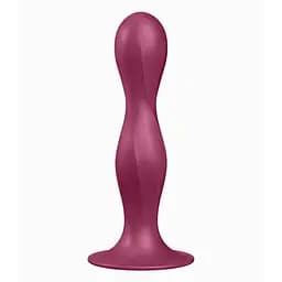 Фалоімітатор Satisfyer Double Ball-R 17.7 см бордовий