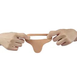 Насадка на пеніс з ерекційним кільцем Lovetoy The Ultra Soft Double 15.6 см тілесний - мініатюра 5