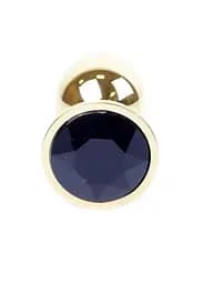 Анальна пробка - Jewellery Gold Plug Black - мініатюра 4