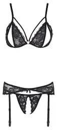 Комплект білизни Cottelli Lingerie Lace Suspender, S (чорний) - мініатюра 4