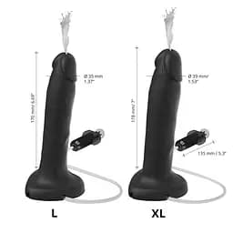 Закінчуючий фалоімітатор Strap-On-Me SQUIRTING CUM DILDO REALISTIC Black XL - мініатюра 3