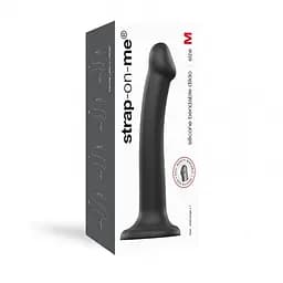 Фалоімітатор Strap-On-Me Bendable Double Density M 18 см чорний - мініатюра 5
