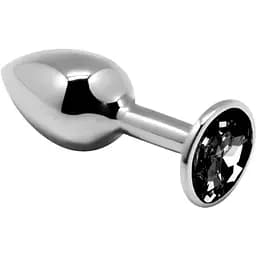 Металлическая анальная пробка Alive Mini Metal Butt Plug с кристаллом Black L