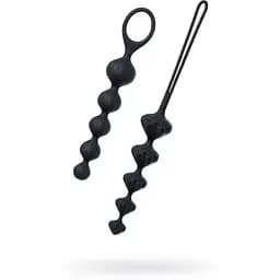Набір анальних намиста Satisfyer Beads Black силікон 3.3 см і 3.5 см - мініатюра 2