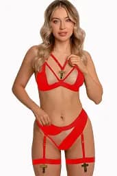 Комплект білизни Anais Seila, XXL/XXXL (червоний)