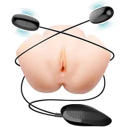 Мастурбатор з подвійною вібрацією і двома входами Crazy Bull-Veronica Dual Vagina and Anal, BM - 00900T72ZK, Телесный - мініатюра 5